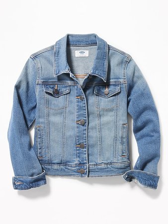 Medium-Wash Jean Jacket For Girls | Old Navy
