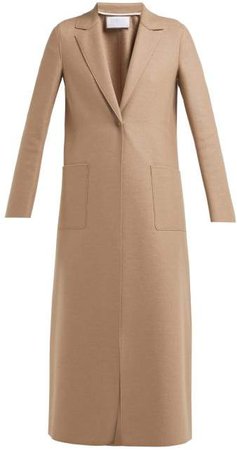 Single Breasted Pressed Wool Coat - Womens - Camel
