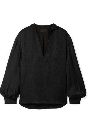 Nili Lotan | Joey silk-satin jacquard blouse