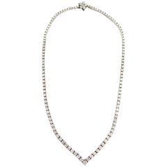 20 Carat Baguette Diamond Platinum Line Necklace, 1950s For Sale at 1stdibs