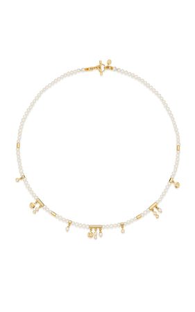 Agni 18k Yellow Gold Pearl, Diamond Necklace By Sauer | Moda Operandi