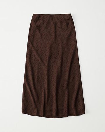 Womens Satin Midi Skirt | Womens Bottoms | Abercrombie.com