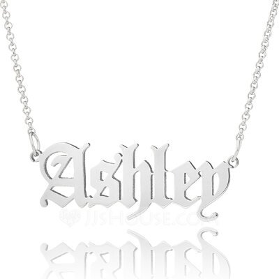 Custom Silver Old English Name Necklace - Birthday Gifts Mother's Day Gifts (288217717) - JJ's House