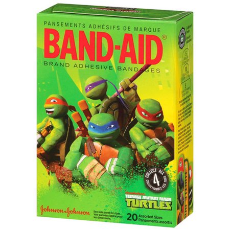 Band-Aid Bandages Teenage Mutant Ninja Turtles Assorted Sizes 20 Count, 6 Pack - Walmart.com - Walmart.com