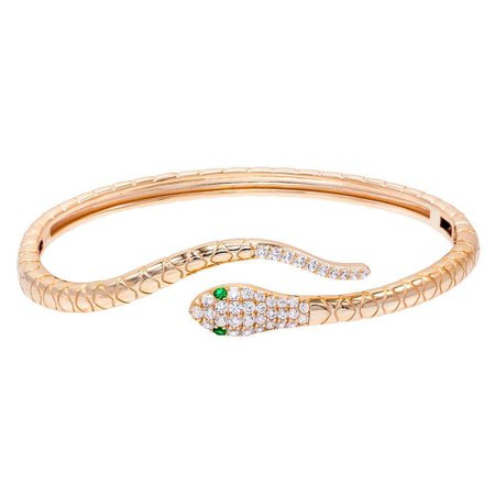 Gold Snake Bangle Bracelet | Adina's Jewels