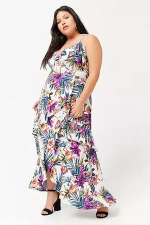 Plus Size Tropical Print Midi Dress | Forever 21