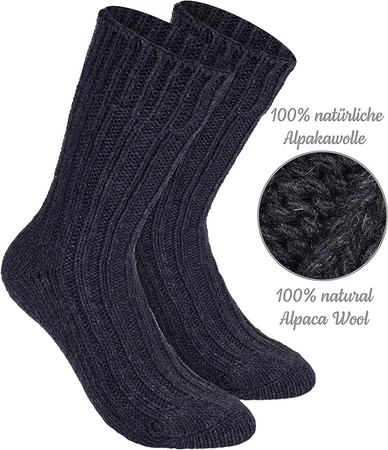 Brubaker Thick Alpaca Winter Socks for Men or Women 100% Alpaca