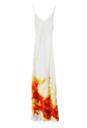Priscavera Classic Slip Dress Fire/White / Shop Super Street