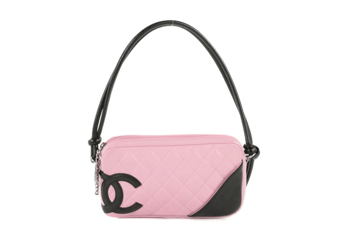 Chanel Pochette Cambon Ligne Quilted Pink/Black Bag