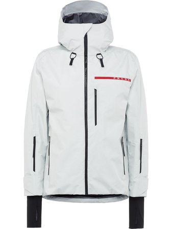 White Prada Technical Fabric Jacket | Farfetch.com
