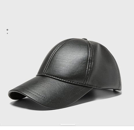 black leather hat