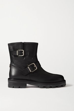 Youth Ii Buckled Leather Ankle Boots - Black