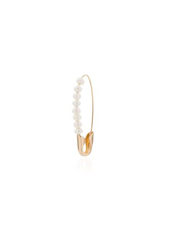 Loren Stewart 14kt Gold pearl-embellished Safety Pin Earring - Farfetch