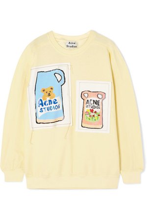 Acne Studios | Foebe appliquéd cotton-jersey sweatshirt | NET-A-PORTER.COM