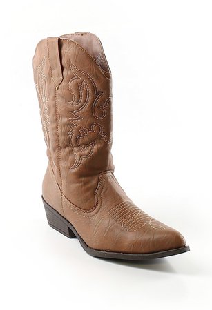 brown leather cow girl boots