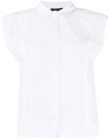 Ermanno Ermanno Short-Sleeve Mesh-Panel Shirt