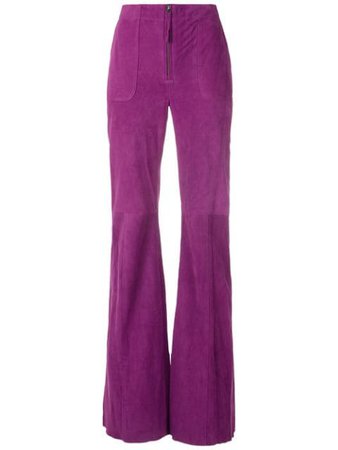 Eva chamois flared trousers purple 0051858 - Farfetch