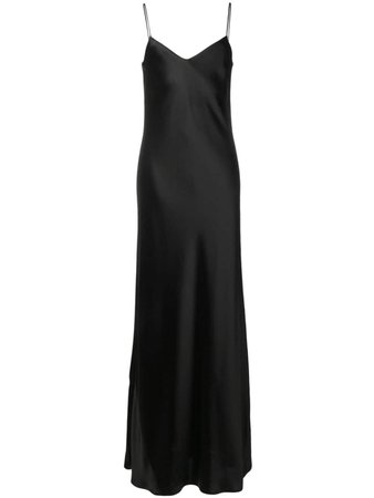 Galvan V-Neck Slip Dress 708 Black | Farfetch
