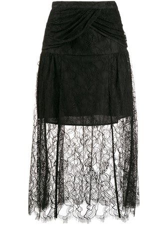 Self-Portrait lace layered skirt - FARFETCH