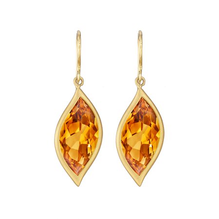 citrine + gold earrings