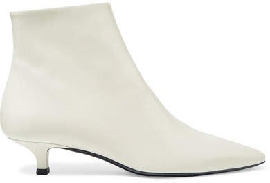 Coco Leather Ankle Boots - White