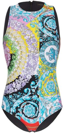 Versace floral print sleeveless bodysuit