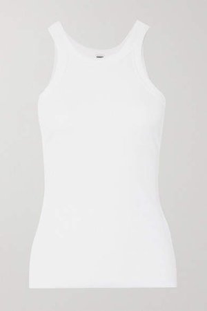 Espera Ribbed Stretch-organic Cotton-jersey Tank - White
