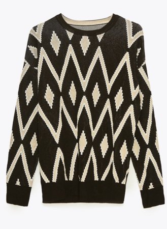 uterque pattern sweater black