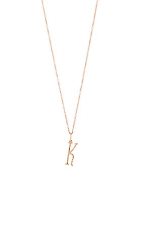 Rose Gold Character Letter Necklace by Devon Woodhill | Moda Operandi