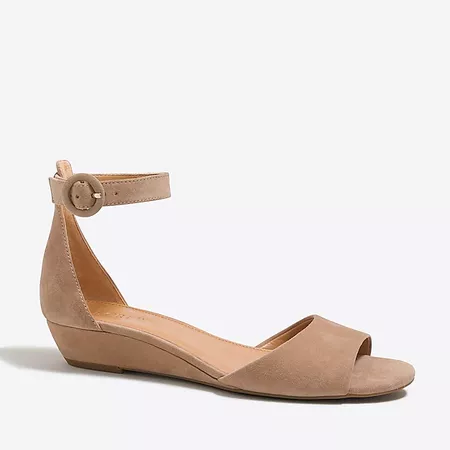 Suede demi-wedge sandals : FactoryWomen Wedges | Factory
