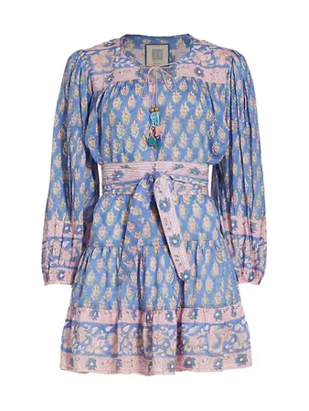 Shop Bell Adele Silk-Blend Belted Minidress | Saks Fifth Avenue