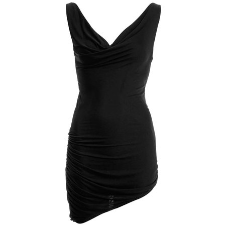 Gucci by Tom Ford black silk jersey ruched mini dress, c. 2001 For Sale at 1stDibs