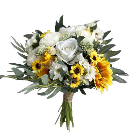 Sunflowers bouquets wedding, silk flowers wedding bouquets, bridesmaids bouquets yellow, rust bouquets, brown bouquets, boho bouquets,