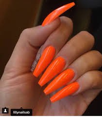 long nails with orange - Google Search