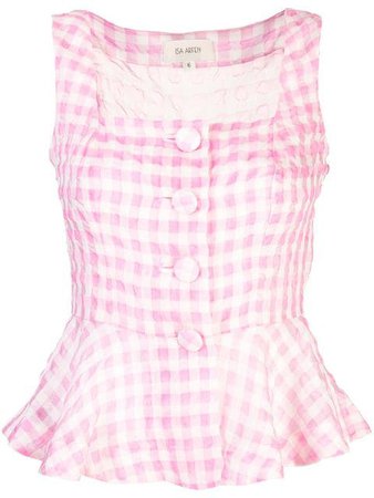 Isa Arfen sleeveless checked blouse $318 - Buy Online - Mobile Friendly, Fast Delivery, Price