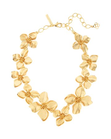 Oscar de la Renta Golden Flower Necklace
