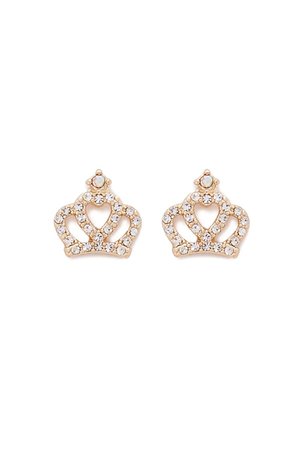 Rhinestone Crown Stud Earrings | Forever 21
