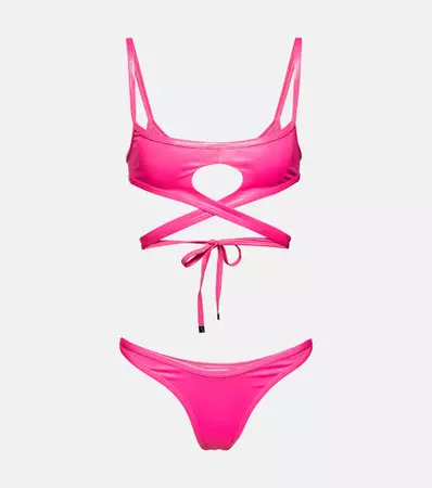 Square Wrap Bikini in Pink - The Attico | Mytheresa