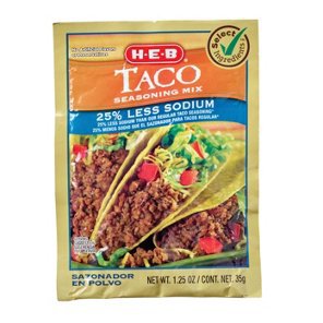 H-E-B Select Ingredients 25% Less Sodium Taco Seasoning Mix - Shop Spices & Seasonings at H-E-B