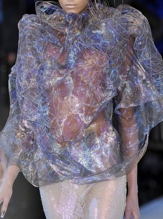 high fashion holographic top