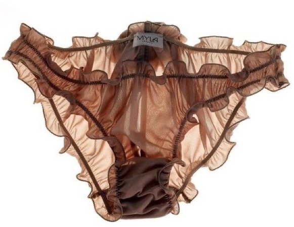 brown frilly panties