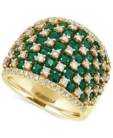 EFFY Emerald & Diamond 14k Gold Ring