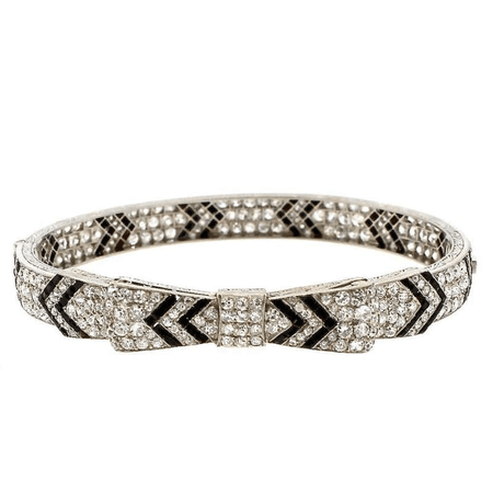 Art Deco onyx diamond bracelet
