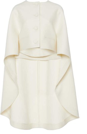Lanvin Wool-Silk Blend Cropped Cape Jacket Size: 36