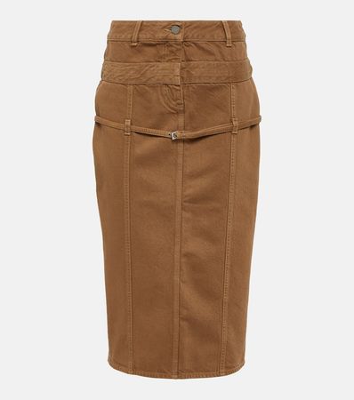La Jupe De Nimes Criollo Denim Midi Skirt in Beige - Jacquemus | Mytheresa