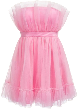 pink sleeveless mesh babydoll dress