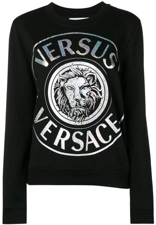 metallic logo-print sweatshirt