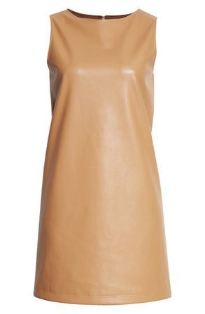 Faux Leather Sleeveless Shift Dress | Nordstrom