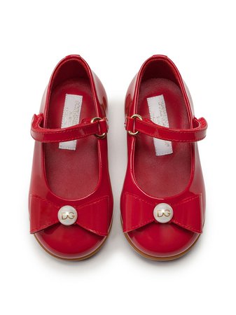 Shop red Dolce & Gabbana Kids bow-detail ballerina shoes with Express Delivery - Farfetch