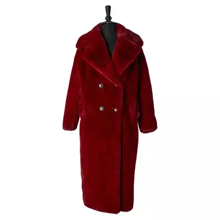Double-breasted faux-fur coat Veronica Ferraro For Sale at 1stDibs